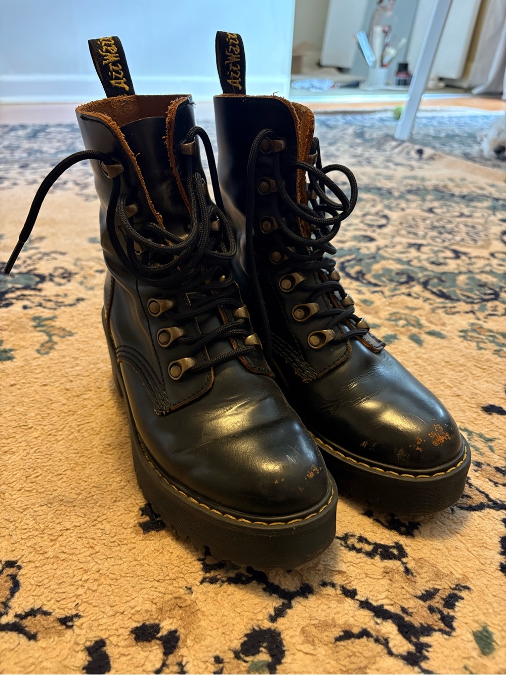Dr. Martens Black Lace-Up Platform Boots
